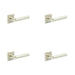 PACK Luxurious Satin Nickel Square Door Handle Stylish Interiors Solid Brass Interior Handle