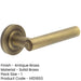 Antique Brass Door Handle with Reeded Rose Design Solid Brass Interior Handle-1