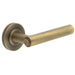 Luxurious Antique Brass Door Handle with Knurled Design Solid Brass Interior Handle