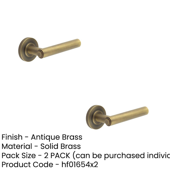 PACK Luxurious Antique Brass Door Handle with Knurled Design Solid Brass Interior Handle (1)-1