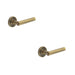 PACK Luxurious Antique Brass Door Handle with Knurled Design Solid Brass Interior Handle (1)
