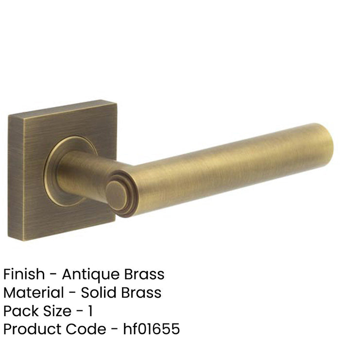 Luxurious Antique Brass Square Door Handle Elegant Spaces Solid Brass Interior Handle-1