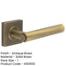 Luxurious Antique Brass Square Door Handle Elegant Spaces Solid Brass Interior Handle-1