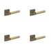 PACK Luxurious Antique Brass Square Door Handle Elegant Spaces Solid Brass Interior Handle