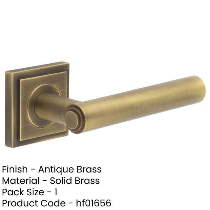 Luxurious Square Stepped Antique Brass Door Handle Home Solid Brass Interior Handle-1