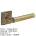 Luxurious Square Stepped Antique Brass Door Handle Home Solid Brass Interior Handle-1