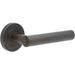 Elegant Dark Bronze Door Handle with Customizable Roses Solid Brass Interior Handle