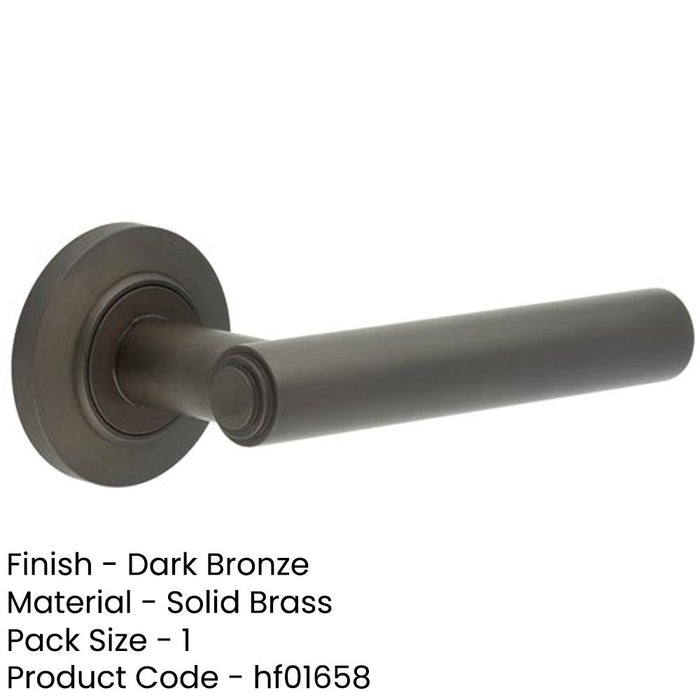 Elegant Chamfered Rose Dark Bronze Door Handle Luxurious Interiors Solid Brass Interior Handle-1