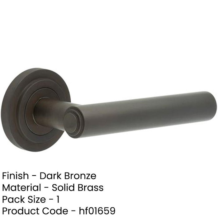 Luxurious Dark Bronze Door Handle with Stepped Rose Design Solid Brass Interior Handle-1