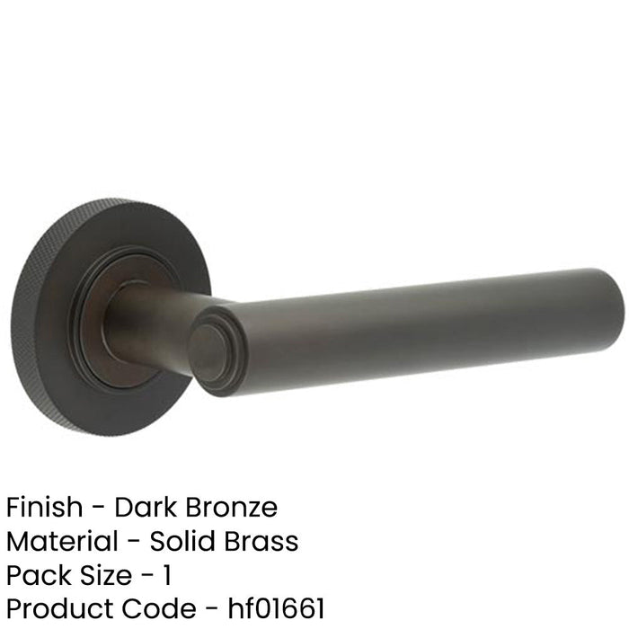 Luxurious Knurled Door Handle Dark Bronze Finish Solid Brass Interior Handle-1