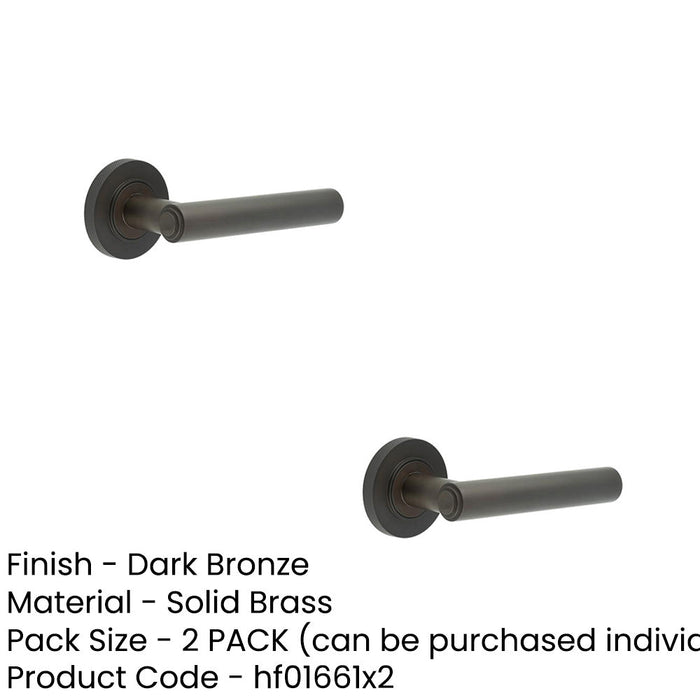 PACK Luxurious Knurled Door Handle Dark Bronze Finish Solid Brass Interior Handle (1)-1