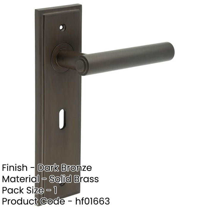 Elegant Square Stepped Dark Bronze Door Handle Luxurious Interiors Solid Brass Interior Handle-1