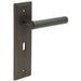 Elegant Square Stepped Dark Bronze Door Handle Luxurious Interiors Solid Brass Interior Handle