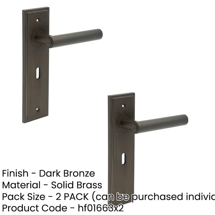 PACK Elegant Square Stepped Dark Bronze Door Handle Luxurious Interiors Solid Brass Interior Handle (1)-1