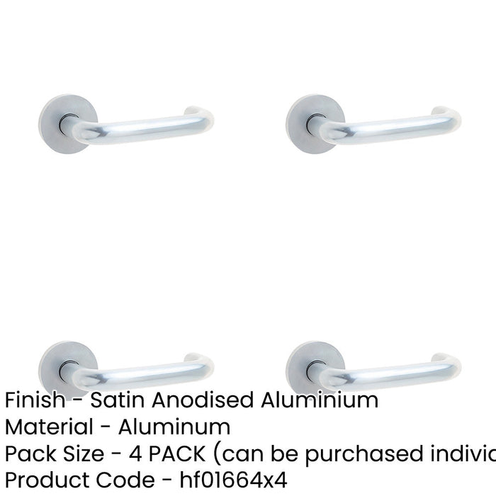 PACK Satin Anodised Aluminium 19mm Round Handle Rose Lightweight Stylish Interior Handle-1