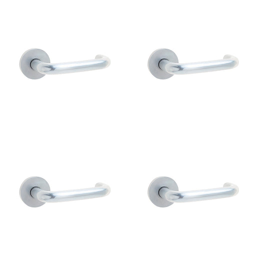 PACK Satin Anodised Aluminium 19mm Round Handle Rose Lightweight Stylish Interior Handle