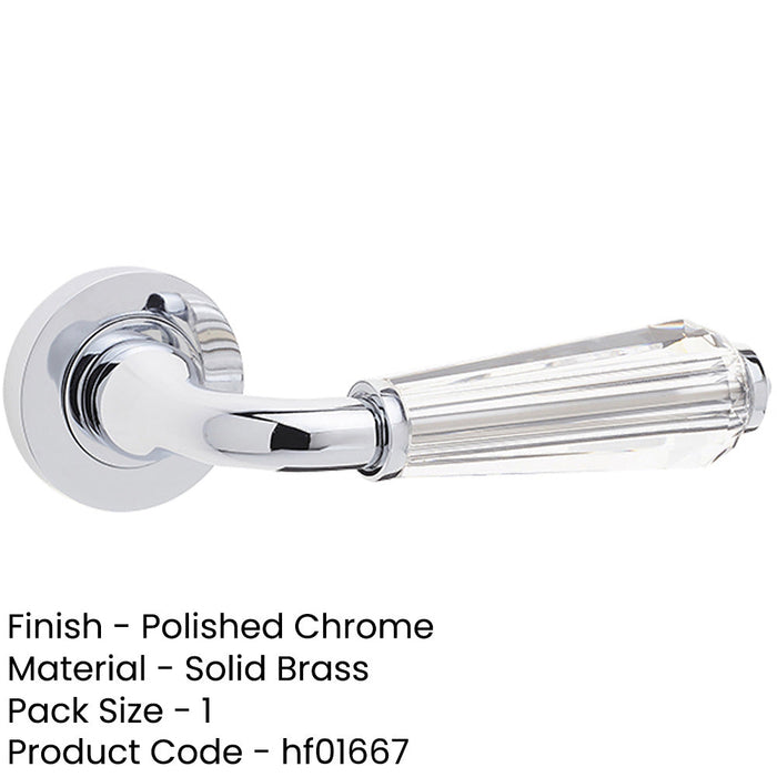 Elegant Fluted Glass Door Handle Polished Chrome Interior Handle-1