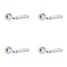 PACK Elegant Fluted Glass Door Handle Polished Chrome Interior Handle