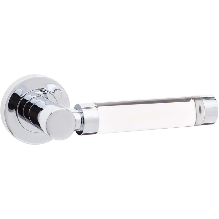 Elegant Glass Polished Chrome Door Handle Modern Interiors Interior Handle