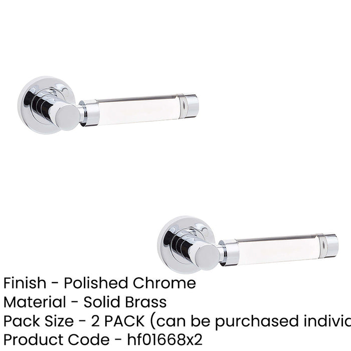 PACK Elegant Glass Polished Chrome Door Handle Modern Interiors Interior Handle (1)-1