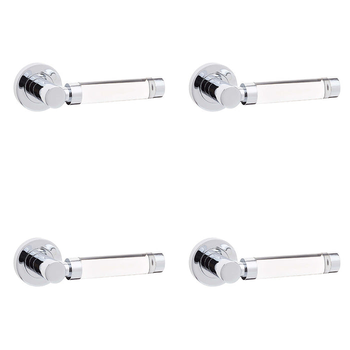 PACK Elegant Glass Polished Chrome Door Handle Modern Interiors Interior Handle