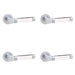 PACK Elegant Glass Satin Chrome Door Handle Rose Interior Handle