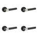 PACK Stylish T-Bar Knurled Black Door Handle Modern Interiors Interior Handle