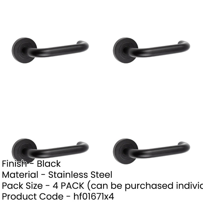 PACK Sleek Black Stainless Steel Door Handle Modern Interiors Interior Handle-1