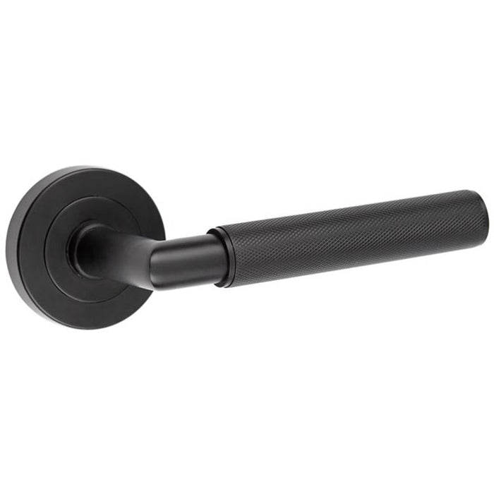 Stylish Mitred Knurled Black Door Handle Modern Interiors Interior Handle