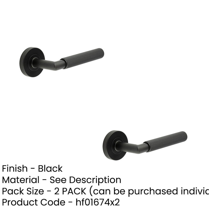 PACK Durable Three Linear Knurled Door Handle Black Finish Interior Handle (1)-1