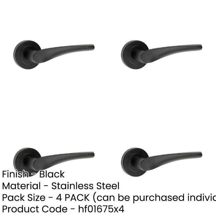 PACK Elegant Matt Black Lever Door Handle Modern Spaces Interior Handle-1