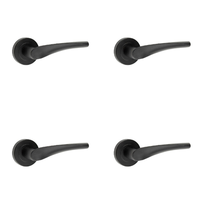 PACK Elegant Matt Black Lever Door Handle Modern Spaces Interior Handle