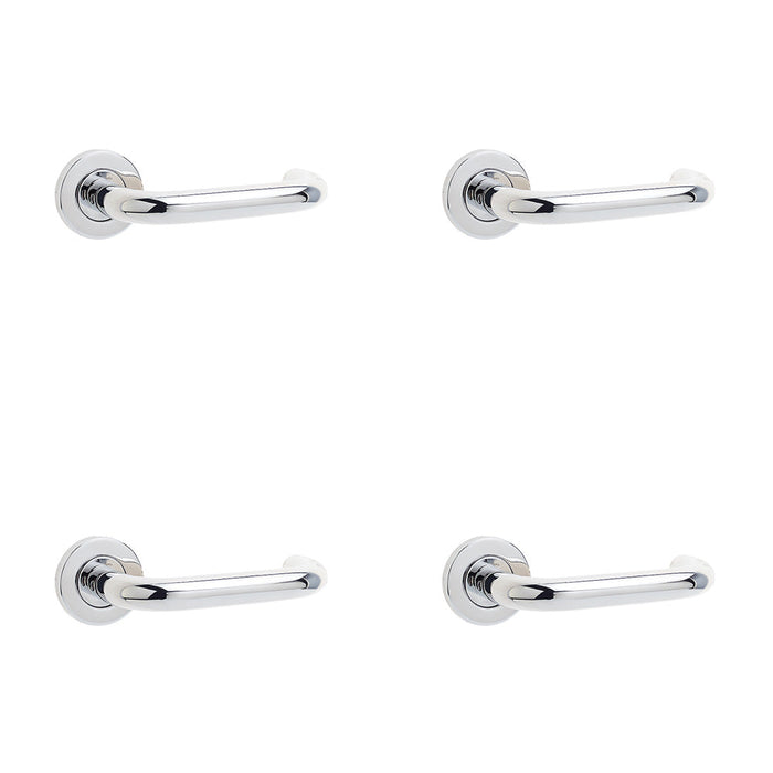 PACK Contemporary 19mm Door Handle with Sprung Rose Polished Grade Stainless Steel Interior Handle