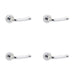 PACK Contemporary 19mm Door Handle with Sprung Rose Polished Grade Stainless Steel Interior Handle