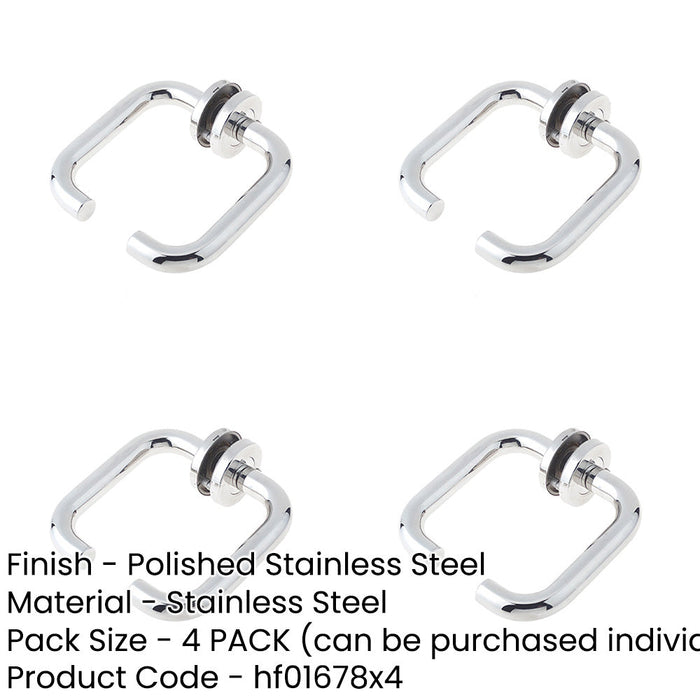 PACK Premium 19mm Polished Stainless Steel Door Handle Rose Grade Interior Handle-1