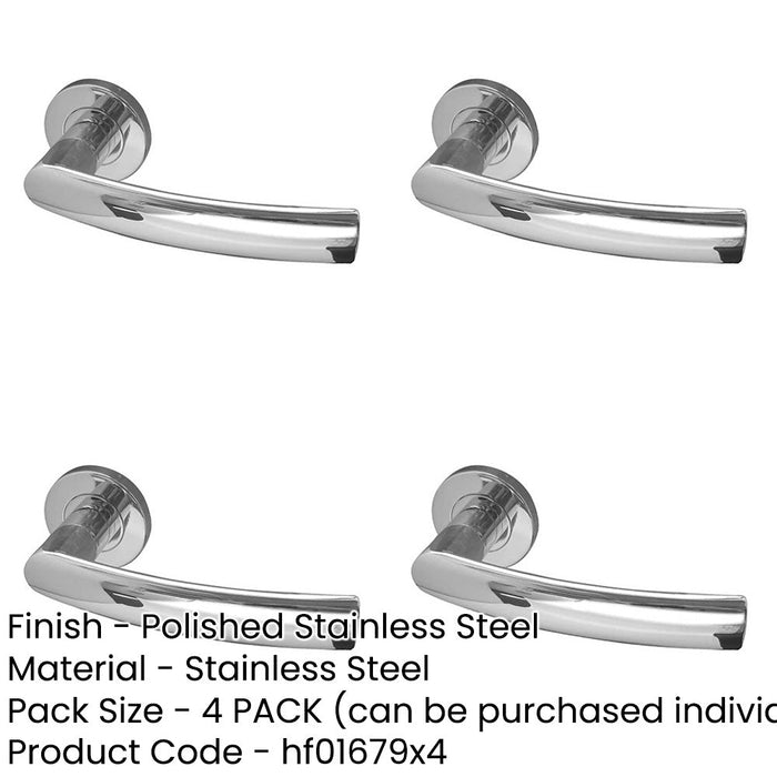 PACK Premium Polished Stainless Steel Door Handle Rose Grade Interior Handle-1