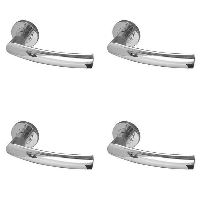 PACK Premium Polished Stainless Steel Door Handle Rose Grade Interior Handle