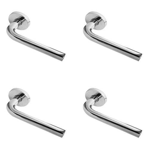 PACK Premium Door Handle Rose Grade Polished Stainless Steel Modern Interiors Interior Handle