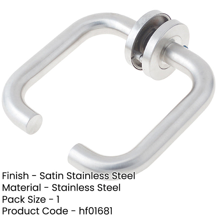 Durable 19mm Polished Stainless Steel Door Handle Rose Interior Handle-1