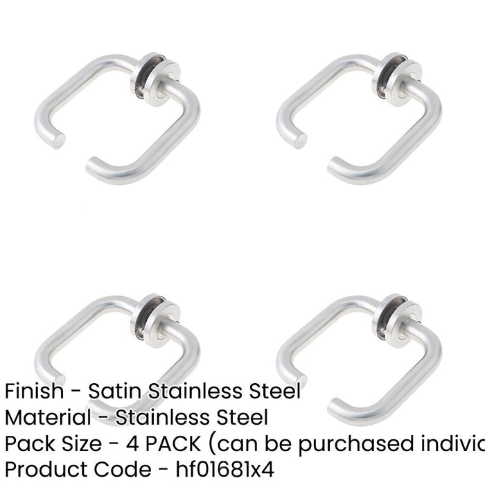 PACK Durable 19mm Polished Stainless Steel Door Handle Rose Interior Handle-1