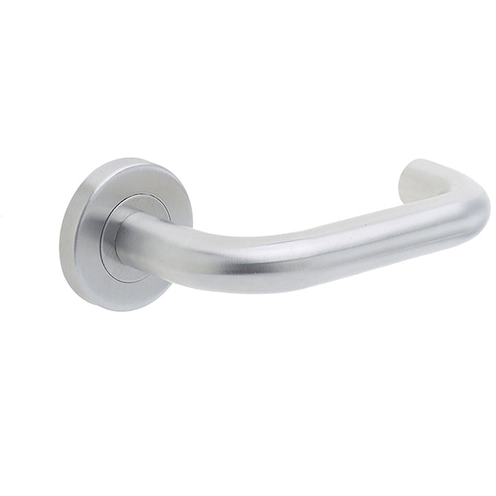Contemporary 19mm Satin Stainless Steel Door Handle Sprung Rose Interior Handle