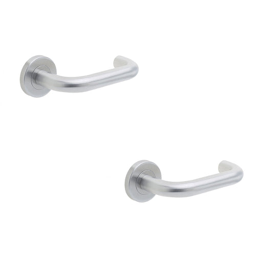 PACK Contemporary 19mm Satin Stainless Steel Door Handle Sprung Rose Interior Handle (3)