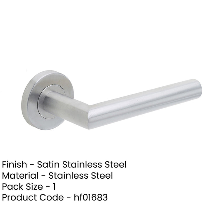 Durable Satin Stainless Steel Door Handle Rose Residential Commercial Interior Handle-1