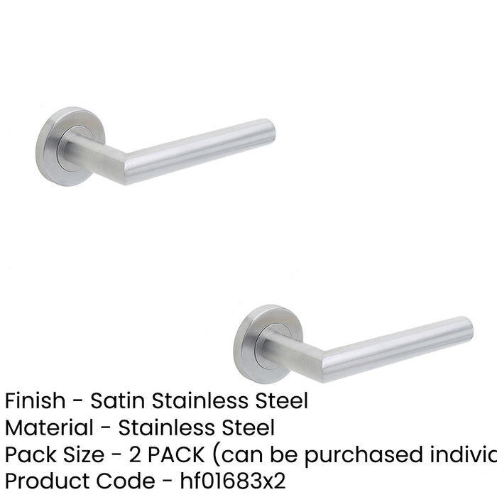 PACK Durable Satin Stainless Steel Door Handle Rose Residential Commercial Interior Handle (2)-1