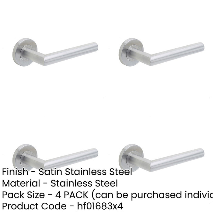 PACK Durable Satin Stainless Steel Door Handle Rose Residential Commercial Interior Handle-1