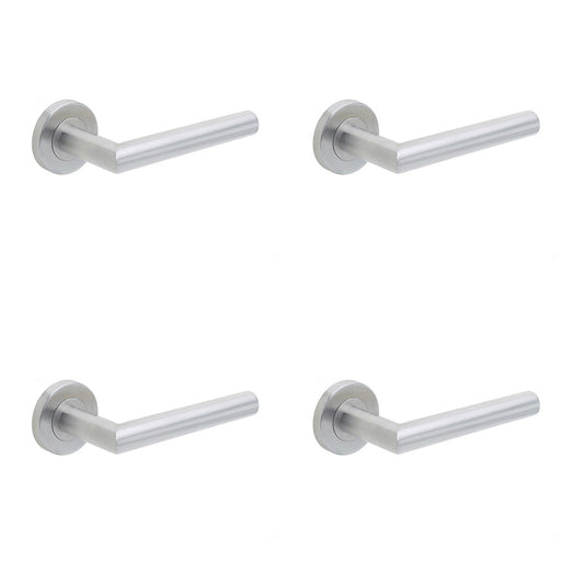 PACK Durable Satin Stainless Steel Door Handle Rose Residential Commercial Interior Handle