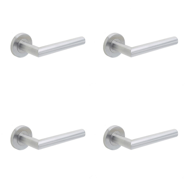 PACK Durable Satin Stainless Steel Door Handle Rose Residential Commercial Interior Handle