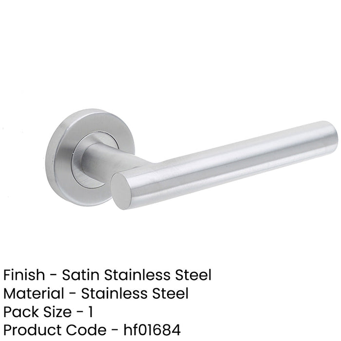 Durable Satin Stainless Steel Door Handle Rose Residential Commercial Interior Handle (1)-1