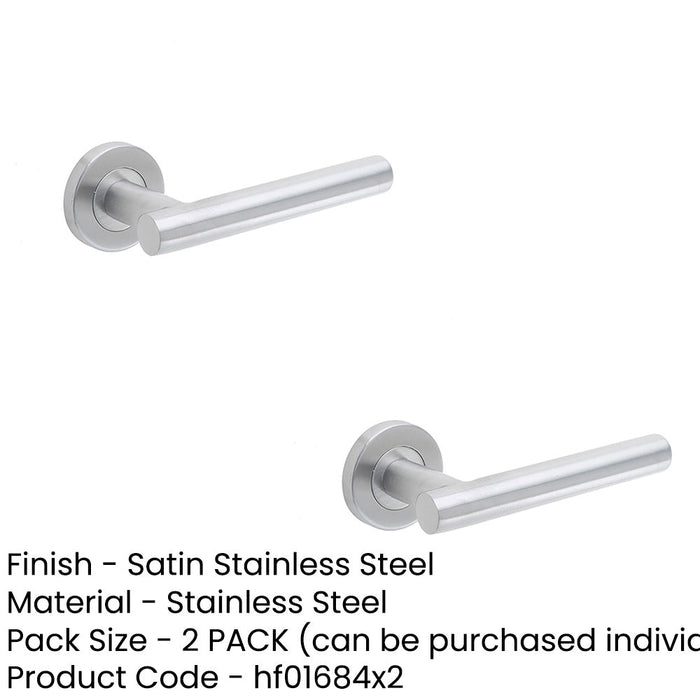 PACK Durable Satin Stainless Steel Door Handle Rose Residential Commercial Interior Handle (3)-1