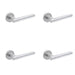 PACK Durable Satin Stainless Steel Door Handle Rose Residential Commercial Interior Handle (1)